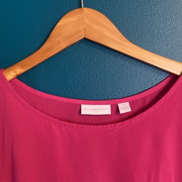 New York & Company Color-block Dolman Ruffle Sleeve Midi Dress - Picture 4 of 13